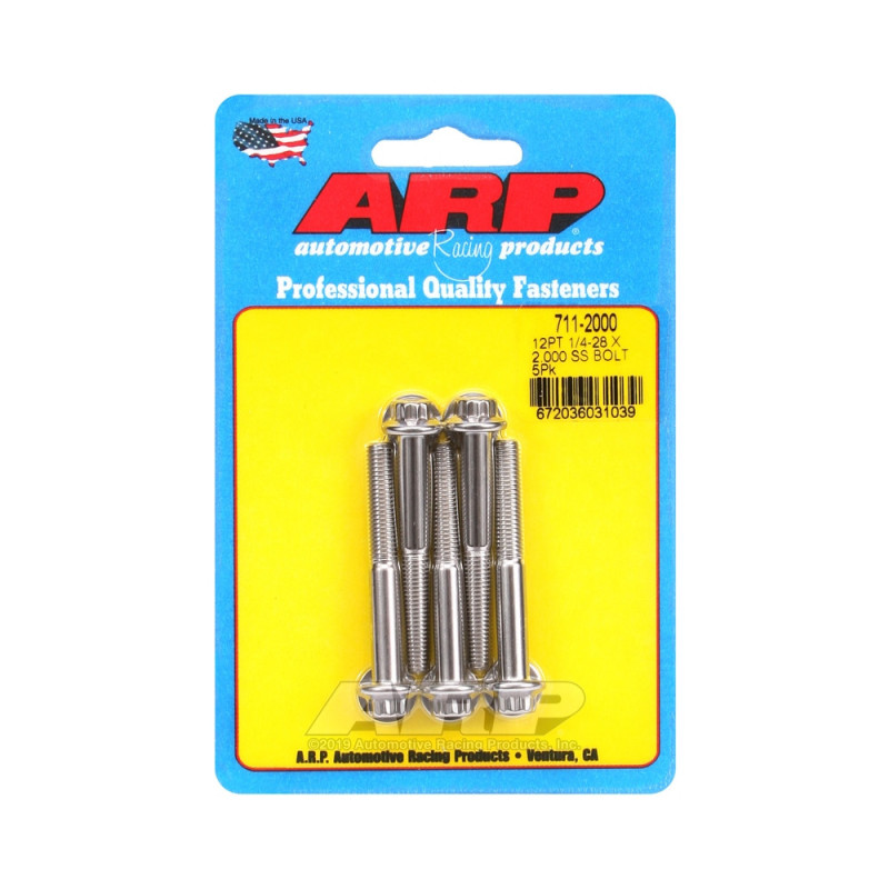Set de șuruburi și piulițe universale ARP 1/4-28 – Oțel inoxidabil, 12 bucăți x 5 - ARP-711-2000 - 711-2000 - 3666618197241